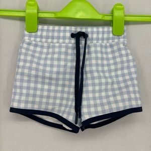 Minnow kids boys 3T 4T blue gingham swim trunk shorts printed